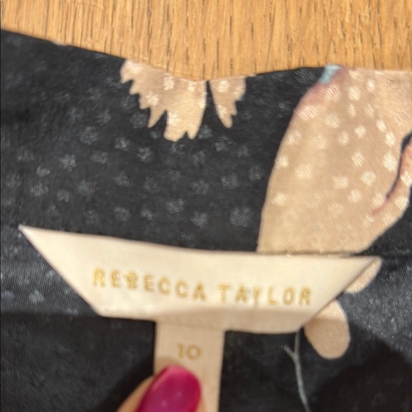 Rebecca Taylor floral silk blend dress size 10 - Picture 6 of 7